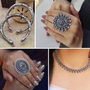 Karatique - Stunning oxidised silver jewelry - Live from India